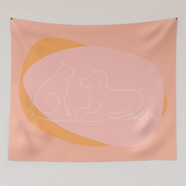 Item preview, Minimal Dog and Cat Line Drawing - Pet Love Designed by Design by Cheyney designed and sold by designbycheyney.