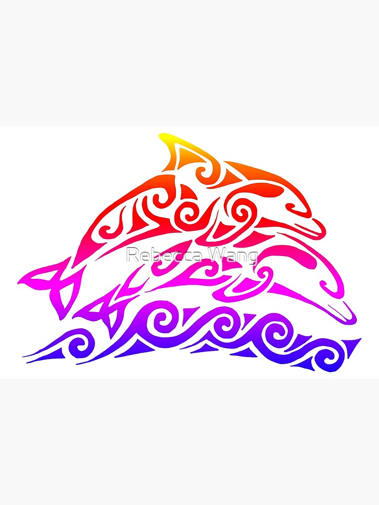 Rainbow Tribal Dolphins by lioncrusher