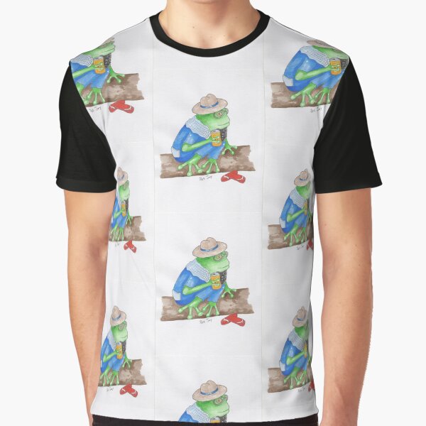 Custom Made T Shirt Cute Adorable Whimsical Waving Frogs Boys Girls Funny