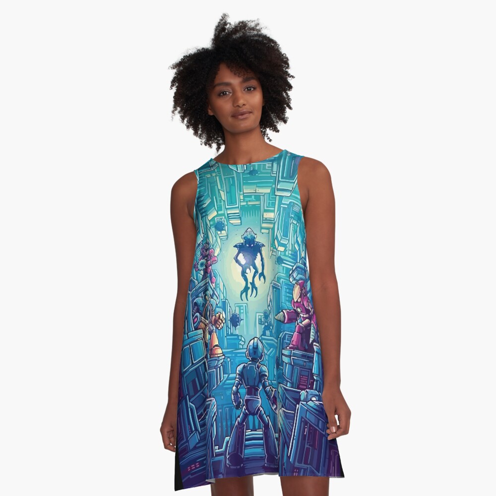 Vista previa del artículo con la obra «Vestido acampanado», diseñado y vendido por FotoLibreStudio.