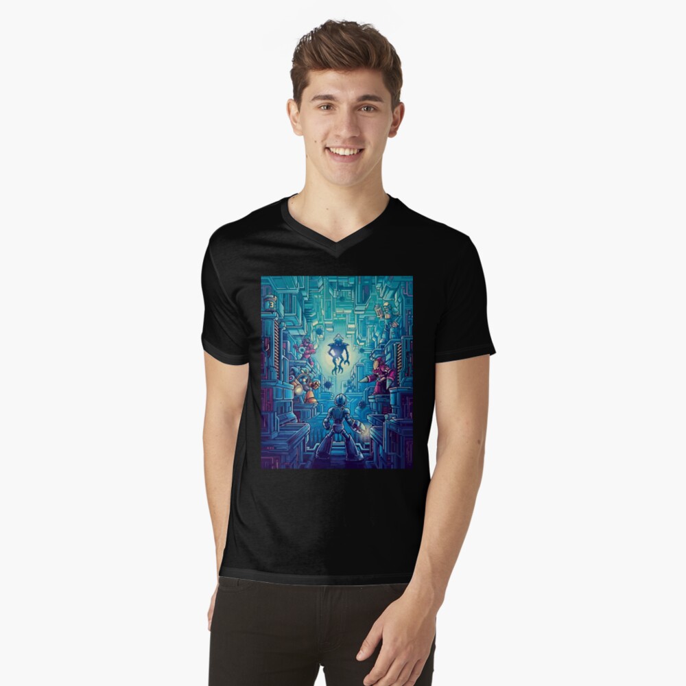 Vista previa del artículo con la obra «Camiseta de cuello en V», diseñado y vendido por FotoLibreStudio.