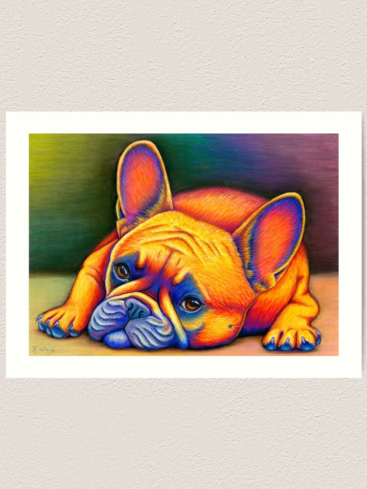 Alternate view of Daydreamer - Colorful French Bulldog Art Print