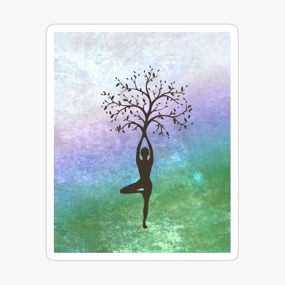 Namaste Yoga Tree Pose SVG PNG JPG Clipart Digital Cut File - Inspire Uplift