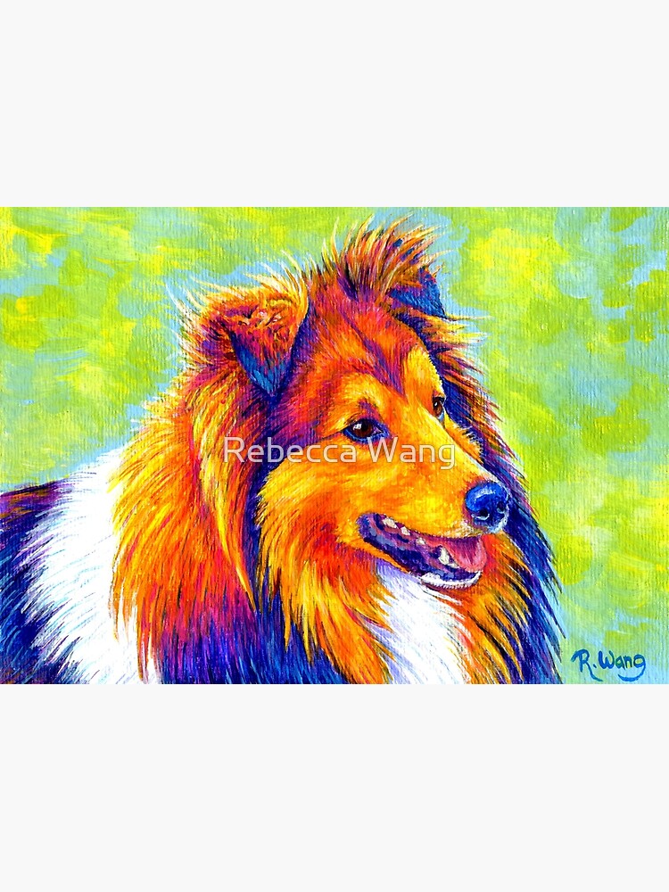 Colorful Shetland Sheepdog Rainbow Sheltie Dog by lioncrusher