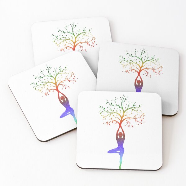 Item preview, Multi-color Yoga Tree Pose Balancing Asana designed and sold by Bluepress.
