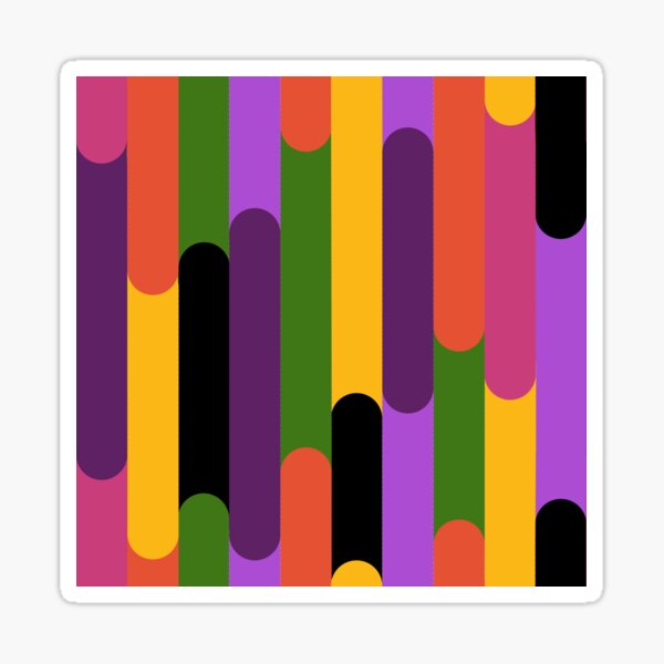 Overlapping Stripes tulips Sticker