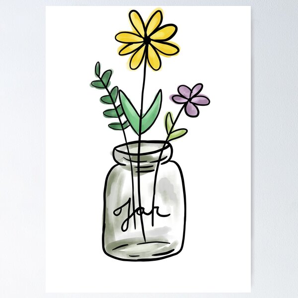 Item preview, Flower Bouquet in Jar Watercolor designed and sold by SydneySells.
