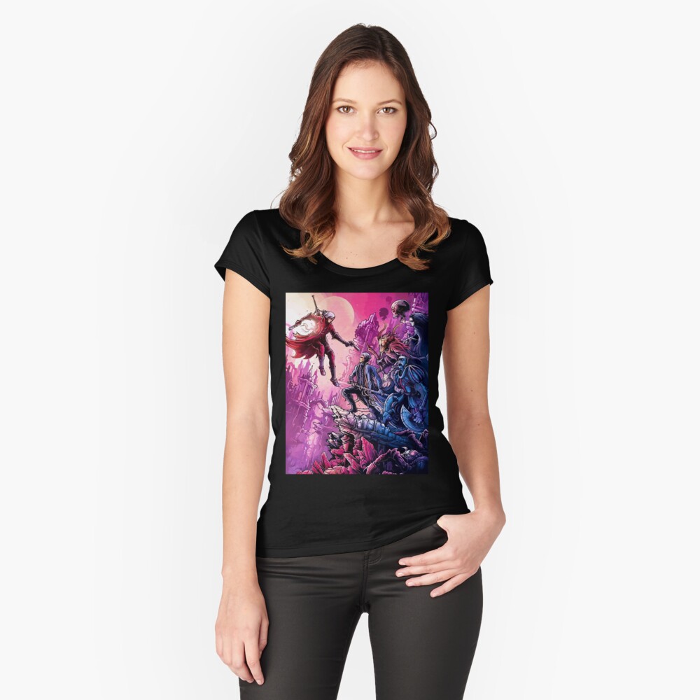 Vista previa del artículo con la obra «Camiseta entallada de cuello ancho», diseñado y vendido por FotoLibreStudio.