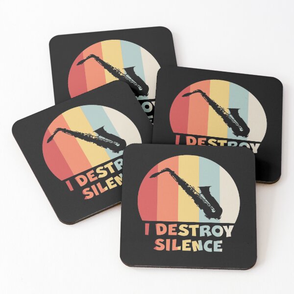 Item preview, I DESTROY SILENCE Funny Saxophone Player Alto Sax Tenor designed and sold by theshirtinator.