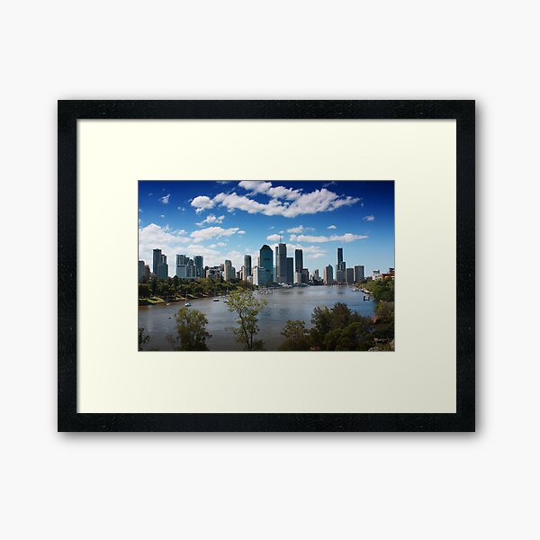 Brisbane from Kangaroo Point Cliffs Framed Art Print