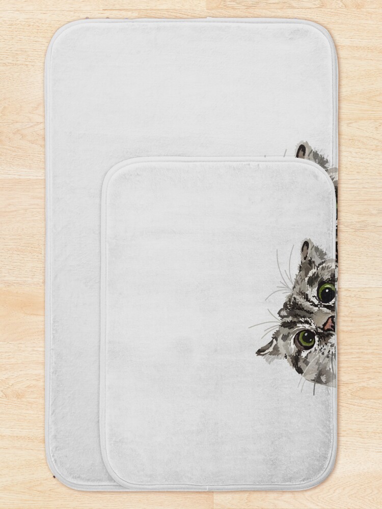 Alternate view of Peeking Tabby Bath Mat