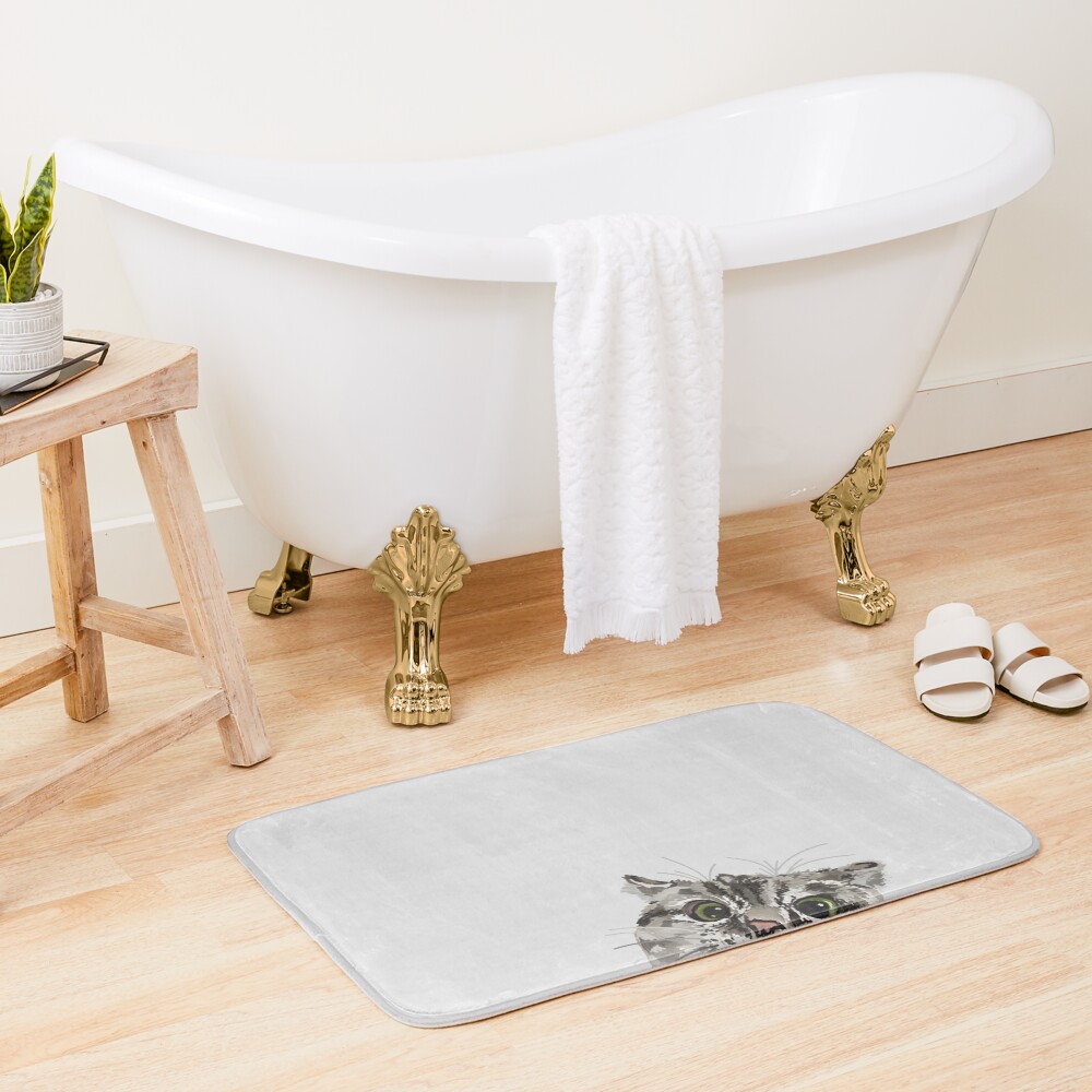 Peeking Tabby Bath Mat