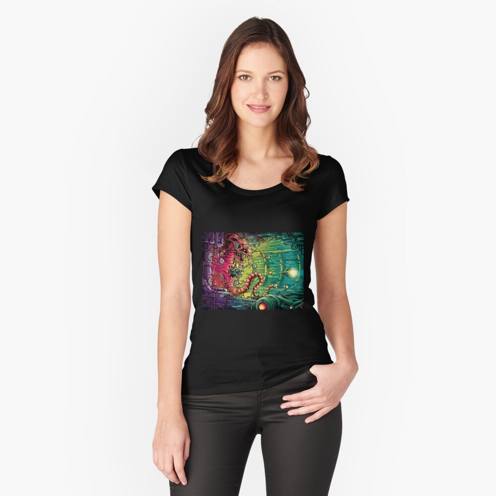 Vista previa del artículo con la obra «Camiseta entallada de cuello ancho», diseñado y vendido por FotoLibreStudio.