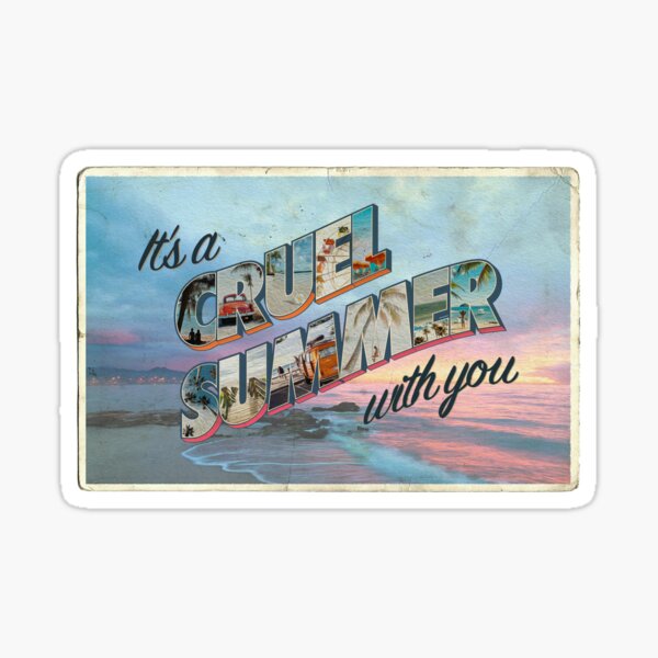Cruel Summer Vintage Postcard Sticker