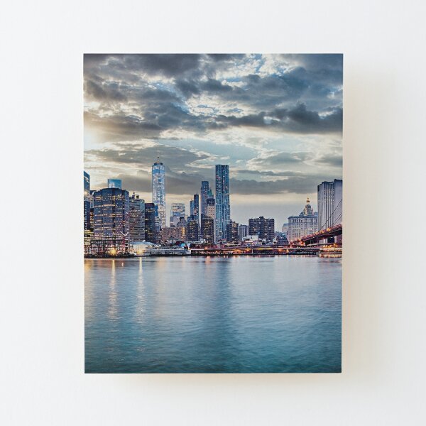 New York city sunset panorama Wood Mounted Print