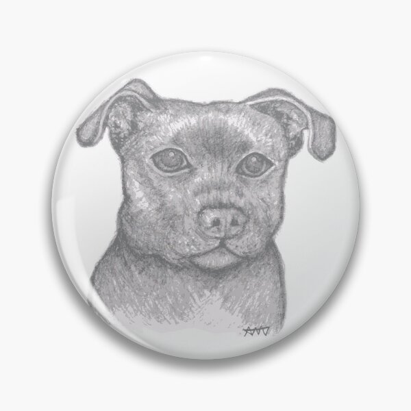 Item preview, Staffy Staffie Puppy Head Drawing designed and sold by amanda metalcat dodds.