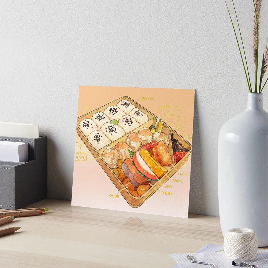 Cute Bento Box Art Board Print for Sale by chaoscorgi