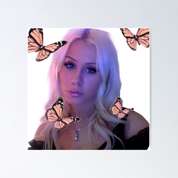 Slayyter pink butterflies design merch Poster