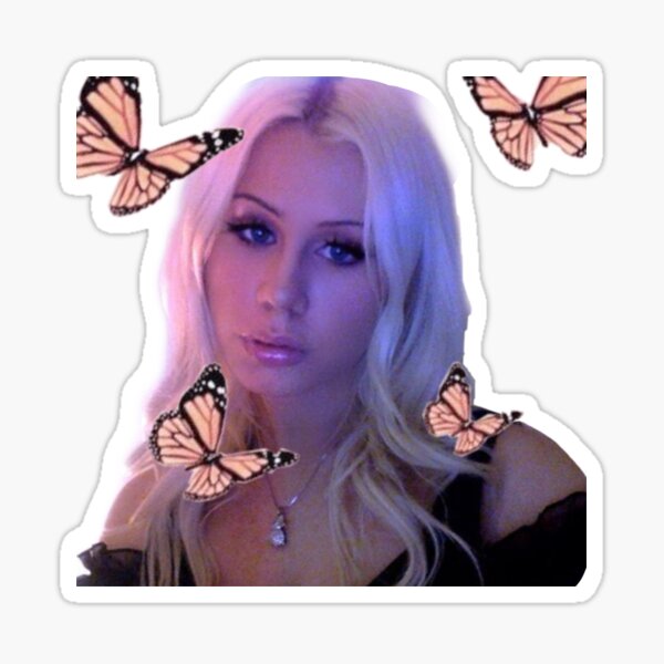 Slayyter rosa Schmetterlinge Design Merch Sticker