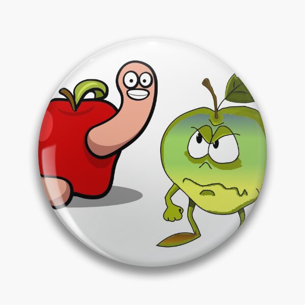 Item preview, Angry apple fruit/worm infected apple fruit designed and sold by RonaldKitama.