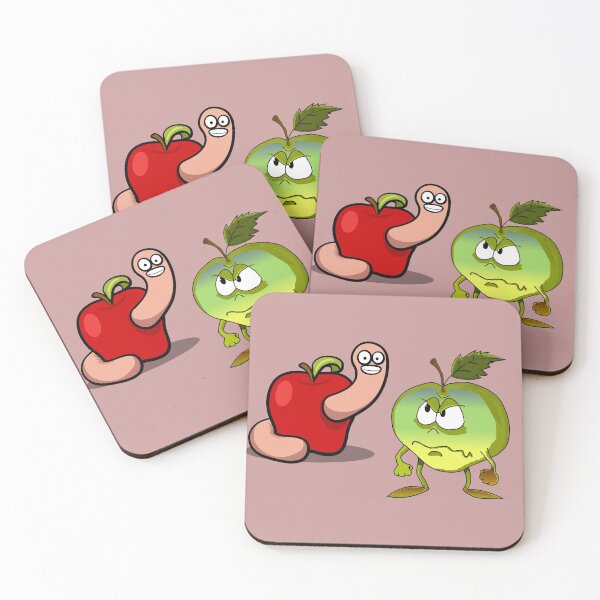 Item preview, Angry apple fruit/worm infected apple fruit designed and sold by RonaldKitama.