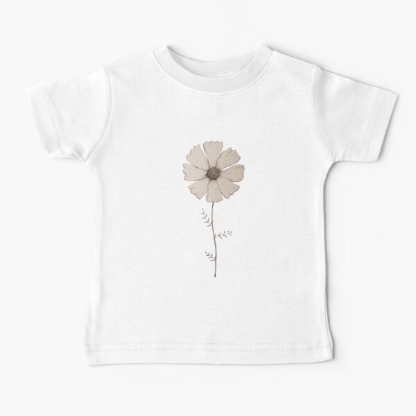 Beige cosmos flower - black markers Baby T-Shirt