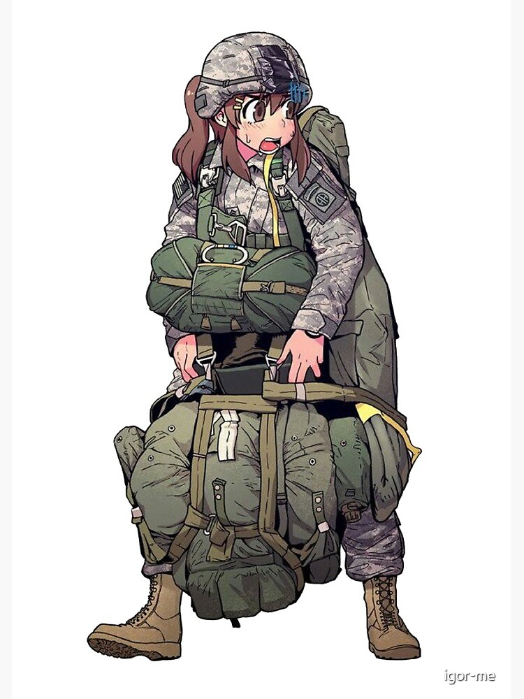 military anime girl Paratrooper