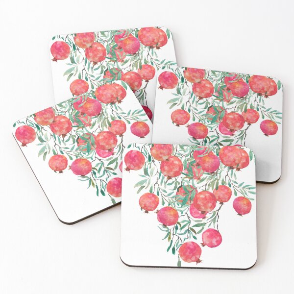 Item preview, hand painted red pomegranate watercolor 2020 designed and sold by ColorandColor.