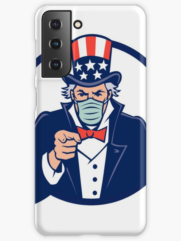 Uncle Sam Wearing Mask Pointing Mascot Samsung Galaxy Phone Case By Patrimonio Redbubble