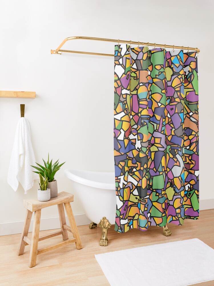 Stained Glass Mosaic Shower Curtain By Markcstansberry Redbubble