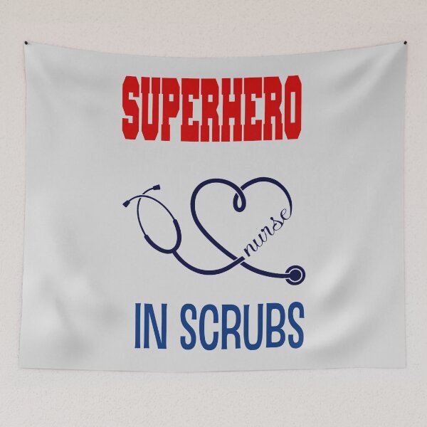 Item preview, Superhero Nurse Scrubs First Responder Support designed and sold by lorrinani.