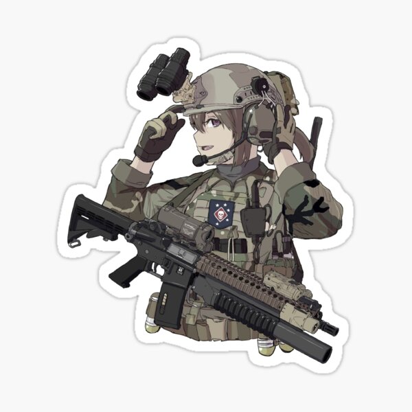 Tactical anime catgirl wearing light body armor