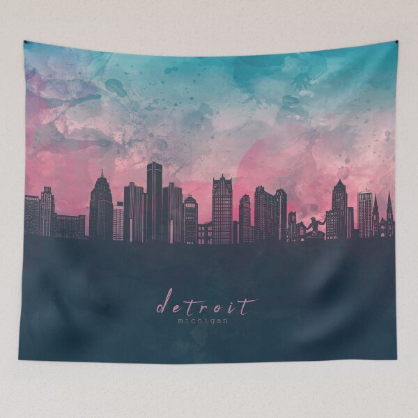 Item preview, detroit skyline designed and sold by BekimART2.