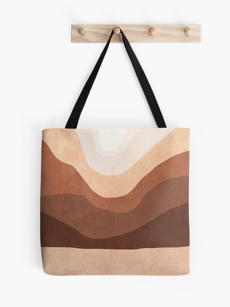 Boho Sunset Tote Bag -aesthetic tote bag,line art sunset tote bag,line art  mountain tote bag,abstract sunset tote bag,abstract mountain bag