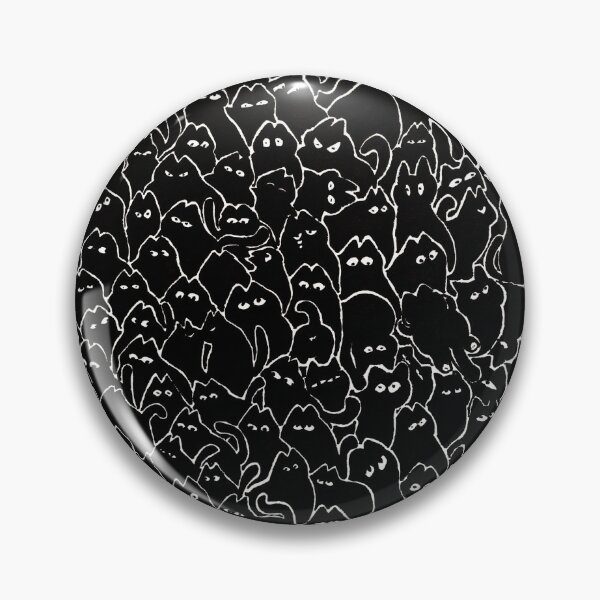 Item preview, Fat black cats pattern designed and sold by Onyria Art.