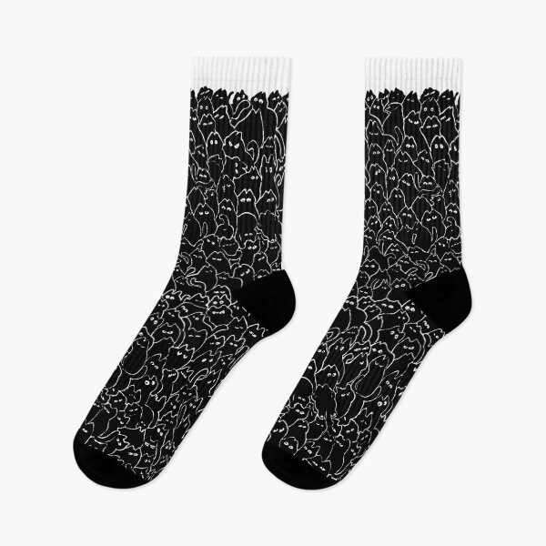 Item preview, Fat black cats pattern designed and sold by Onyria Art.
