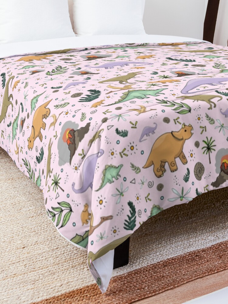 Alternate view of Dinosaurs in Pink Comforter