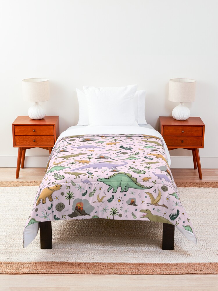 Alternate view of Dinosaurs in Pink Comforter