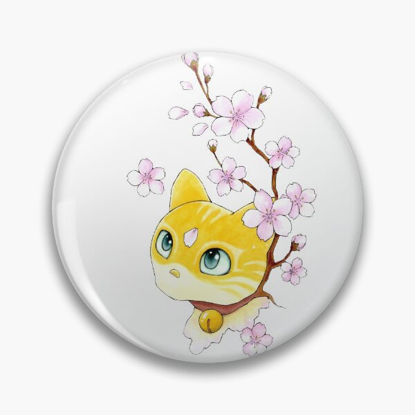 Item preview, cat and cherry blossoms pocket tshirt designed and sold by chidori.