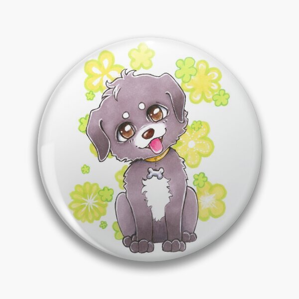 Item preview, dog with green flowers designed and sold by chidori.