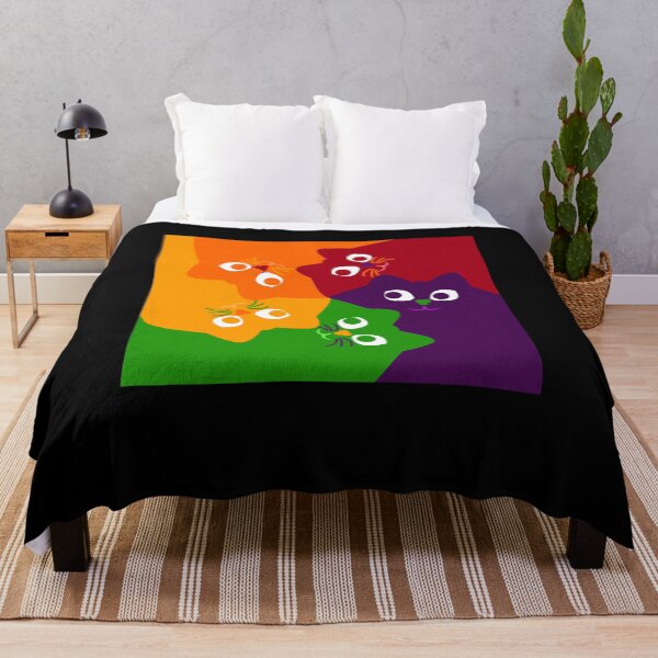 Item preview, Cats square of five funny colorful cats designed and sold by EllenTune.