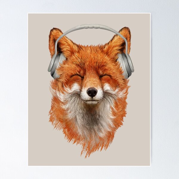 Smiling Musical Fox Poster