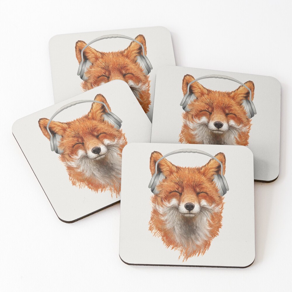 Smiling Musical Fox Coasters (Set of 4)