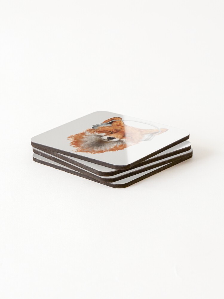 Alternate view of Smiling Musical Fox Coasters (Set of 4)