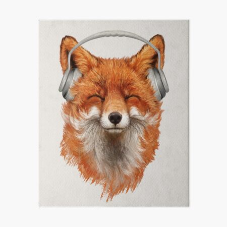 Smiling Musical Fox Art Board Print