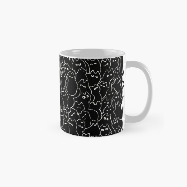 Item preview, Fat black cats pattern designed and sold by Onyria Art.