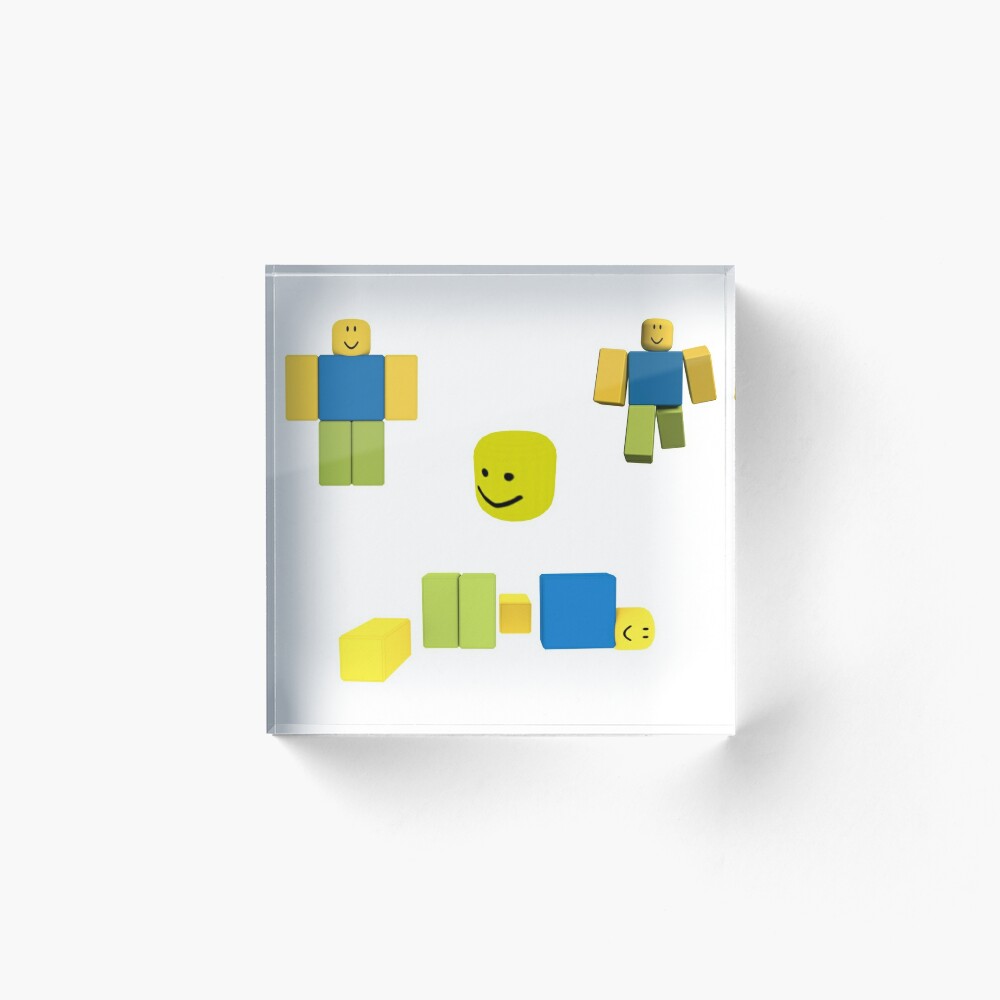 Roblox Oof Noobs Sticker Pack Art Board Print By Smoothnoob Redbubble - roblox oof acrylic block