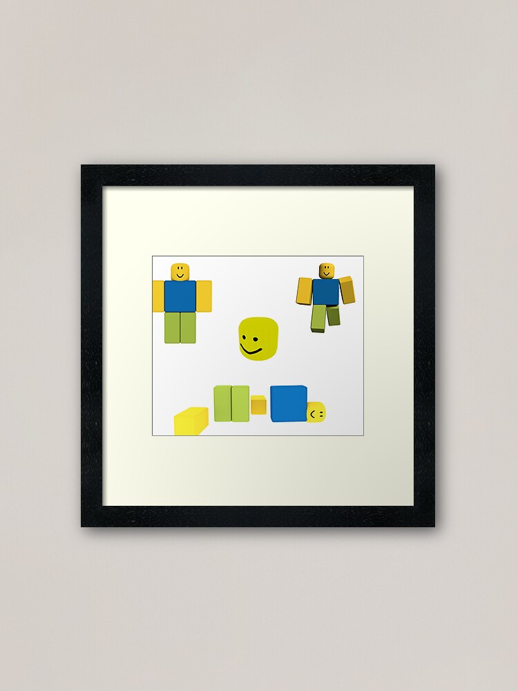 Roblox Oof Noobs Sticker Pack Framed Art Print By Smoothnoob Redbubble - d fence roblox