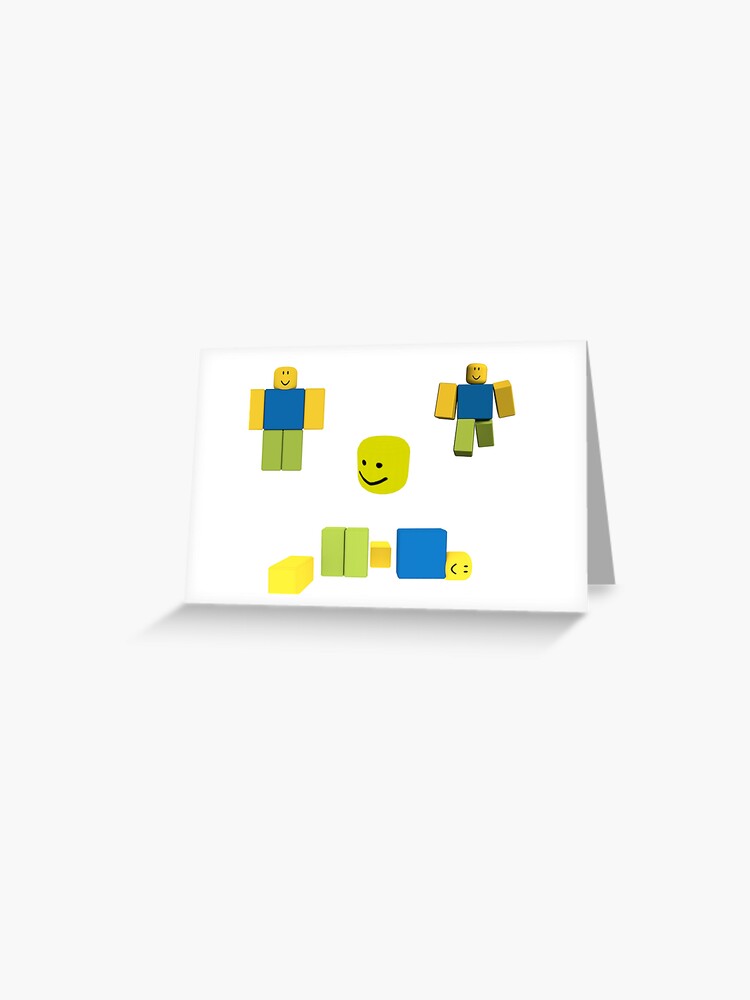 Roblox Oof Noobs Sticker Pack Greeting Card By Smoothnoob Redbubble - yellow card roblox