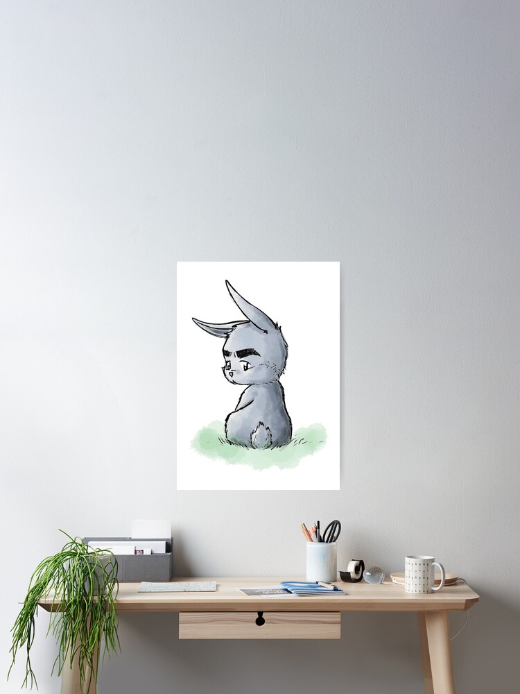 Thumbnail 2 of 3, Poster, Grumpy Bunny designed and sold by aredblush.